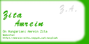 zita amrein business card